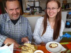 Erkki, Veera, Karjalanpiirakka and Egg butter